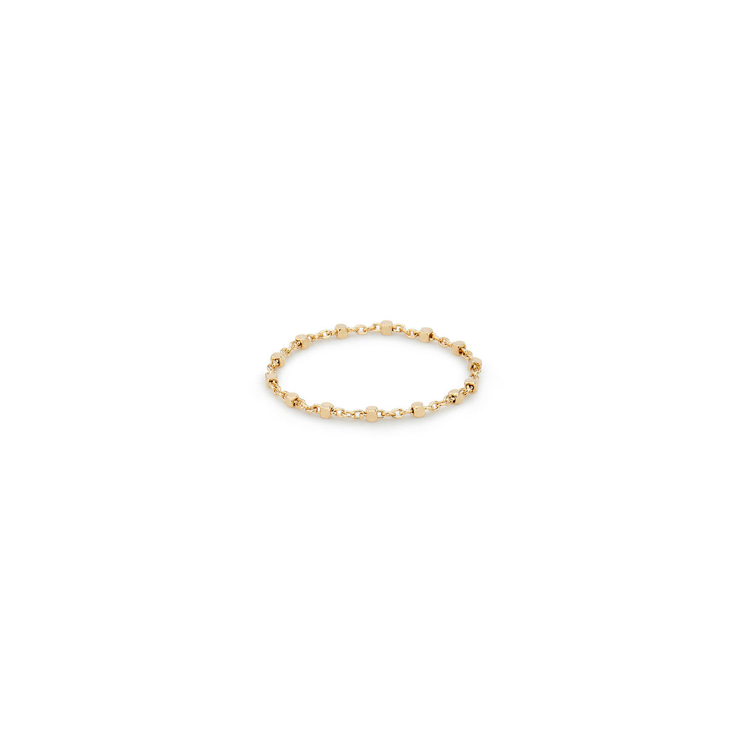 Cube Link Solid Gold Chain Ring
