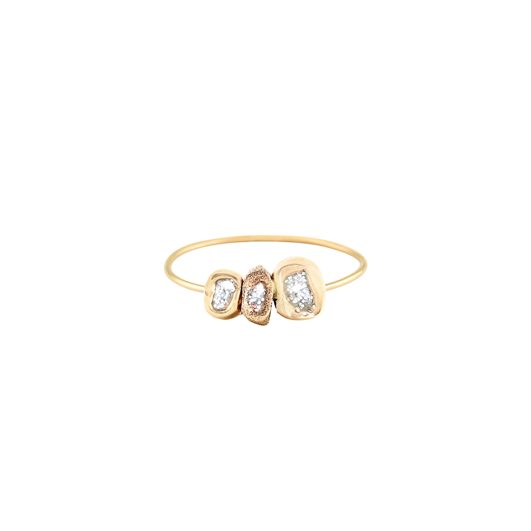 3 Gold Nuggets Ring