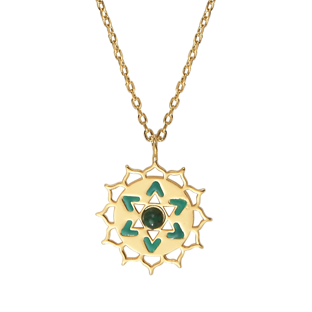 Chakras "I LOVE" Malachite Necklace