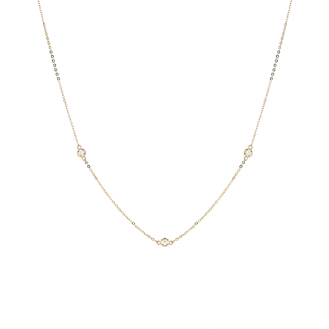 Triple Bezel Diamond Necklace