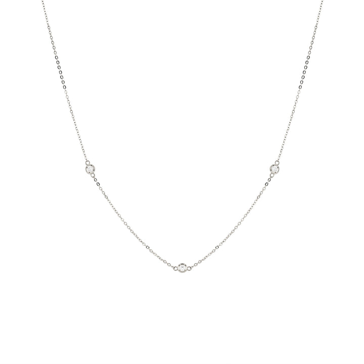 Triple Bezel Diamond Necklace