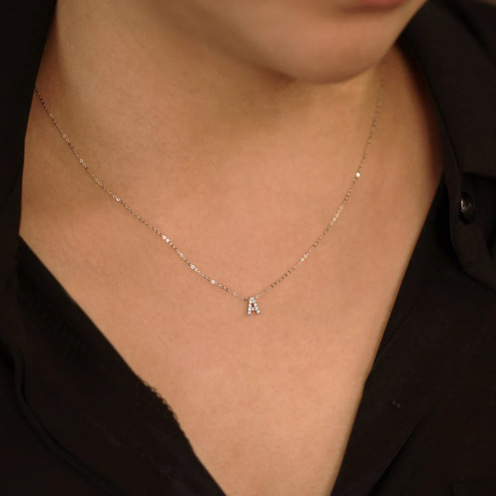 Single Initial Diamond Necklace