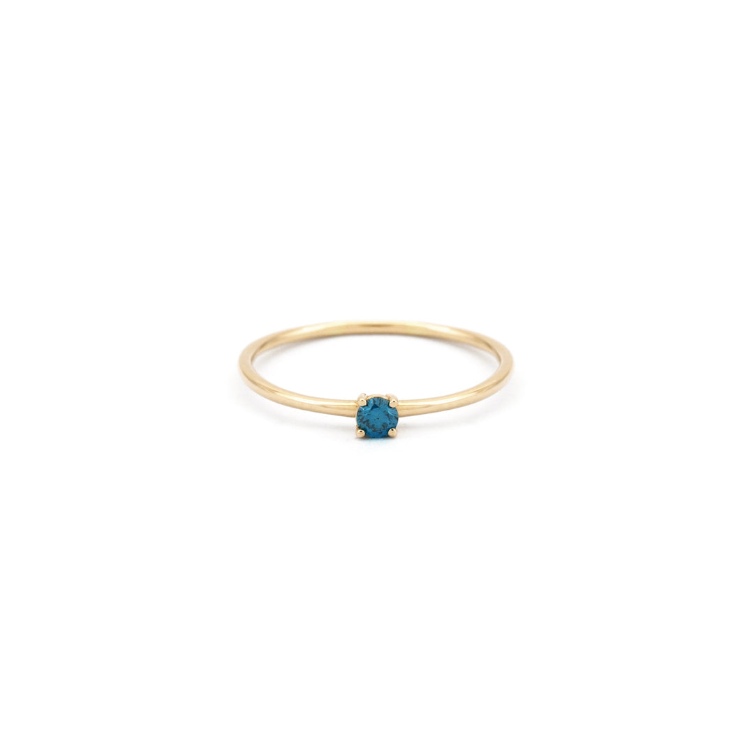 Simple Blue Diamond Ring