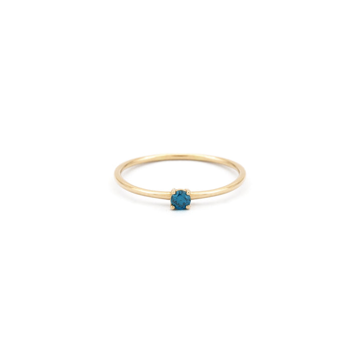 Simple Blue Diamond Ring