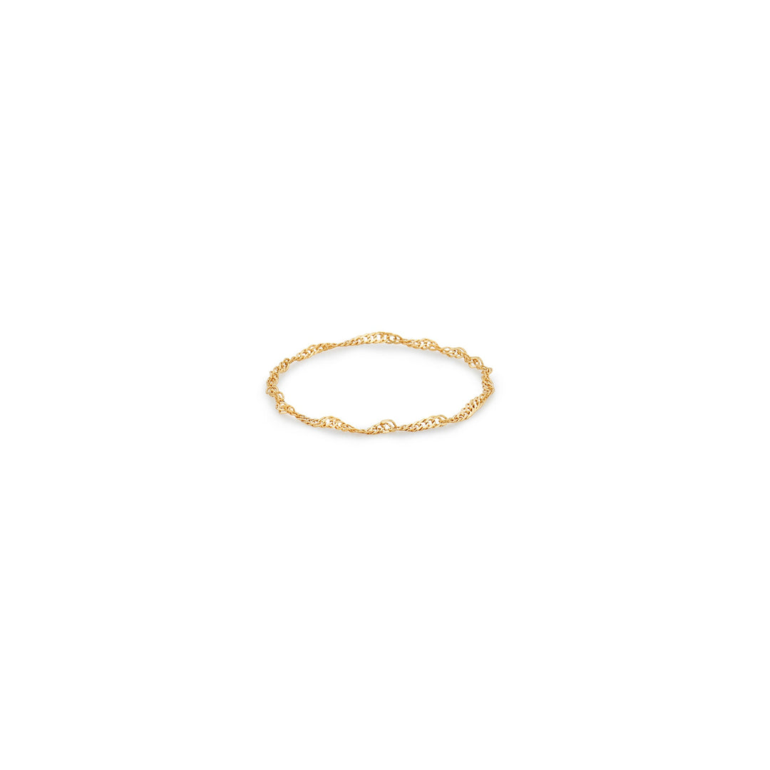 Twist Solid Gold Chain Ring