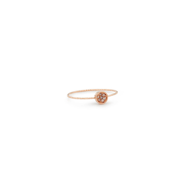 One Point Diamond Solid Gold Ring